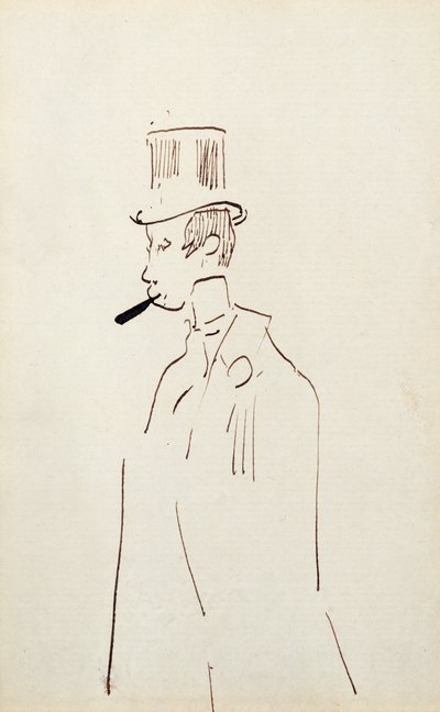 Mann mit Zylinder, ca. 1890 von Henri de Toulouse Lautrec